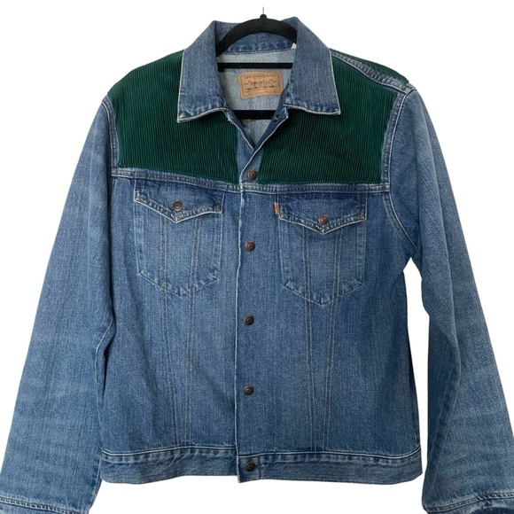 Levi's Orange‎ Tab Trucker Jacket Men's Size 40/M corduroy Panel Casual Western - Picture 6 of 16